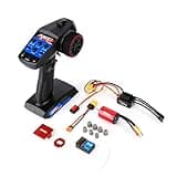 RCAWD 4 Channel RC Transmitter Receiver & 2840 Brushless Motor 4000KV & 35A ESC & 40CrMo Pinion Gear Set & Motor Mount & Adapter Cable RC Controller for Losi NASCAR & ARRMA Typhon Granite Mojave Grom