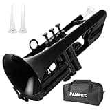 PAMPET SEA LION Professional Plastic Bb Trumpet Standard Trumpets Trumpet Set for Student Beginner Bb Trumpet Instrument (Black)