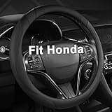 West Llama Customized Auto Car Steering Wheel Cover for Honda (Black)