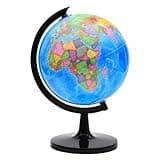 World Globe for Kids Learning, 8 inch Interactive Spinning Earth Globe for Children with Stand, Self-Assembled World Globes for Educational Geography Decorative Kids Room, Classroom, Adults Office