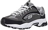 Skechers Sport Men's Stamina Nuovo Cutback Lace-Up Sneaker,Charcoal/Black,11 2E US