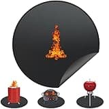 BOYUANSCH-36'' Fire Pit Mat for Solo Stove Bonfire,Fire Pit Mat for Deck Fireproof,Portable Under Grill Mats for Outdoor Grill，Reusable Heat Resistant Mat for Fire Pit，Black