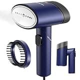 KEENSTAR Travel Steamer for Garments with Dual Voltage for Worldwide Use, 120V/220V Foldable Handheld Fabric Wrinkle Remover,15s Fast Heat-up, 1200W Horizontal & Vertical Steaming, 1.9 Pounds, Blue