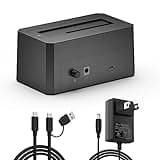 SAS/SATA to USB 3.0 Adapter, 2.5/3.5 inch External SAS Enclosure with USB-C to USB-A/C Cable, Tool-Free External Hard Drive Reader, HDD SSD Enclosure with 12V/2A Power Adapter, Support up to 18TB
