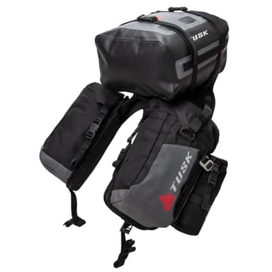 TUSK Excursion Rackless Luggage System w/Small Dry Duffel & Bottle Holders Standard Heat Shield For KAWASAKI KLX230 SE 2022
