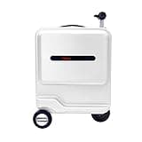 ziciach 20 Inch Motorized Smart Luggage, Rideable Suitcase with Remote Control (白色)