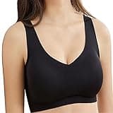 CYTMTZGA Seamless Mastectomy Bra Post Surgery Bra with Pockets for Breast Prosthesis Breast Form Bralette Daily Bra BL38/XL Black