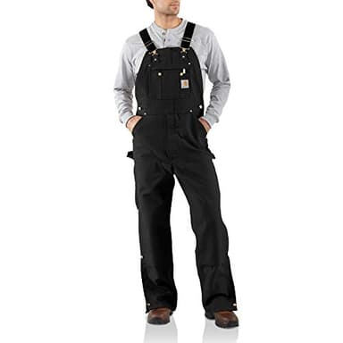 Carhartt Men's Firm Duck Bib Overall, Black, W34 x L30