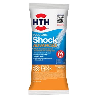 HTH 52035 Swimming Pool Care Shock Advanced, Swimming Pool Chemical, Cal Hypo Formula, 1lb