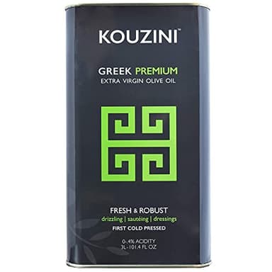Kouzini Greek Premium Extra Virgin Olive Oil, 3 Liter Tin, Cold Pressed, Single Origin, Rich Flavor & Aroma
