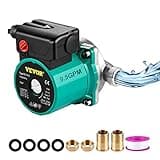 VEVOR Hot Water Recirculating Pump, 93W 110V Water Circulator Pump, Automatic Start Circulating Pump NPT 3/4" w/Brass Fittings, Stainless Steel Head, 3 Speed Control for Electric Water Heater System