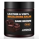 AWOWZ Leather Recoloring Balm, 10OZ Leather Couch Repair Kit, Leather Restorer for Couches, Leather Scratch Repair, Leather Recoloring Balm for Faded & Scratched Leather Couches (Dark Brown)