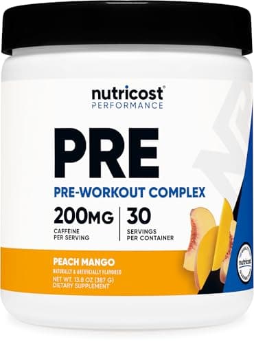 Nutricost Pre-Workout Complex Powder (30 Servings, Peach Mango) - Pre-Workout Supplement with Beta-Alanine, Taurine & Amino Acids