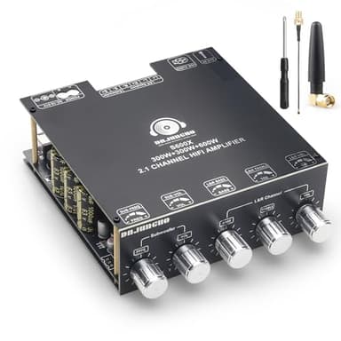 S600X 2.1 Channel Bluetooth Amplifier Board, 300W+300W+600W High Power, TPA3255 Chip, Independent Subwoofer Control, Full-Range Output for Home Audio & DIY Speaker Projects (S600X Black)
