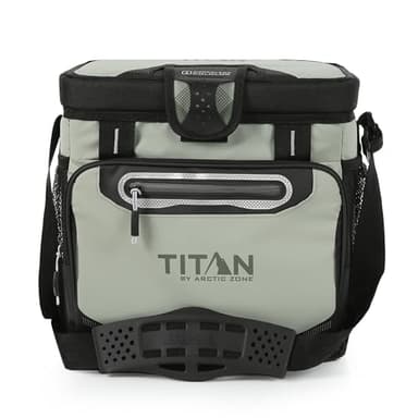 Titan by Arctic Zone 16 Can Zipperless Soft Cooler with HardBody Liner, Seagrass
