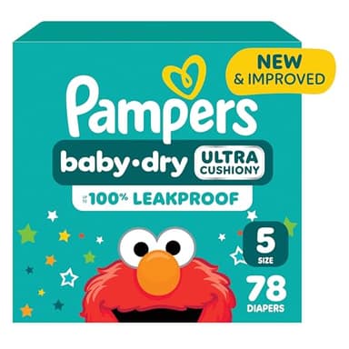 Pampers Diapers - Baby Dry - Size 5, 78 Count, Absorbent Disposable Infant Diaper (Packaging May Vary)