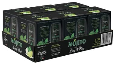 Fonti Di Crodo Mojito, Italian Sparkling Beverage with Lime & Mint, 11.2 Oz. Cans (Pack of 24)