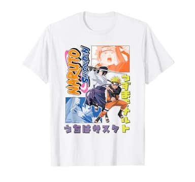 Naruto Shippuden Naruto Sasuke Kanji Collage Anime T-Shirt