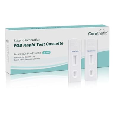 Carethetic Immunochemical Fecal Occult Blood (iFOB) Screening Kit - Easy-to-Use at Home Colorectal Health Test (2 Pack)