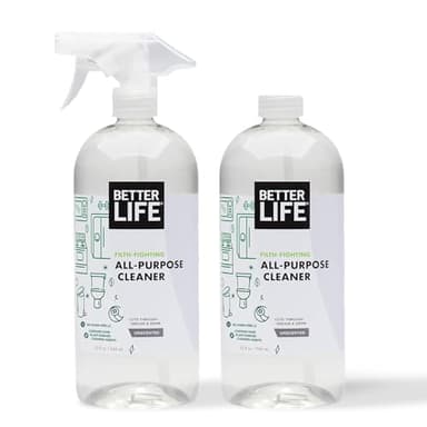 Better Life All Purpose Cleaner - Multipurpose Home and Kitchen Cleaning Spray for Glass, Countertops, Appliances, Upholstery & More - Multi-surface Spray Cleaner - 32oz (Pack of 2) Unscented