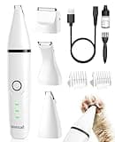 oneisall Quiet Cat Shaver, Cordless Cat Hair Trimmer, Rechargeable 2 Speed Cat Grooming Kit, 3 in 1 Electric Cat Clippers, Paw Trimmer for Cat, Dogs and Other Small Animals at Home Travel