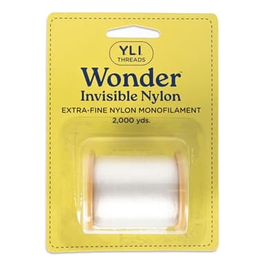 YLI Threads Wonder Invisible – Clear Nylon Monofilament Thread | Strong, Soft & Lightweight for Applique & Quilting – 2000 Yard Spool