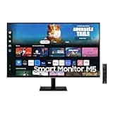 SAMSUNG 27-Inch M5 (M50D) Series FHD Smart Monitor with Streaming TV, Speakers, HDR10, Gaming Hub, Multiple Ports, Workout Tracker, Vision Accessibility Tools, LS27DM500ENXGO, 2024