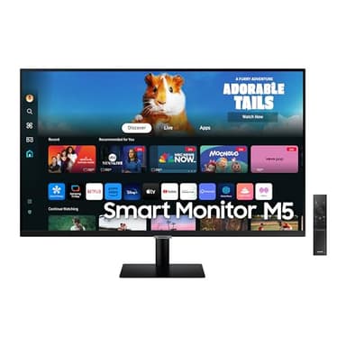 SAMSUNG 27-Inch M5 (M50D) Series FHD Smart Monitor with Streaming TV, Speakers, HDR10, Gaming Hub, Multiple Ports, Workout Tracker, Vision Accessibility Tools, LS27DM500ENXGO, 2024