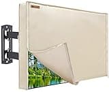 Outdoor TV Cover 60-65 Inch, IC ICLOVER 600D Heavy Duty 4 Season Weatherproof TV Screen Protector with Waterproof Zipper, Roll up Front Flap, Fit for Wall Mount Outside Television, LED, LCD, OLED TVs