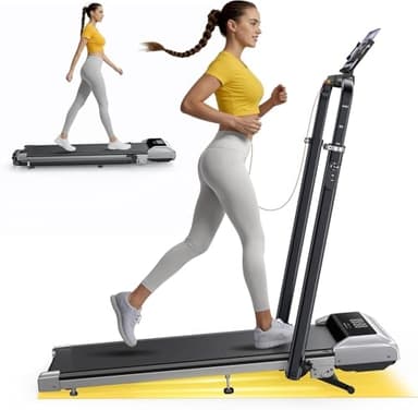 TOPUTURE Walking Pad Treadmill with 12% Incline, 6 in 1 Folding Treadmill with Adjustable Handle Bar for Home/Office, Under Desk Treadmills Portable Walking Pad with App, Remote Control & LED Display