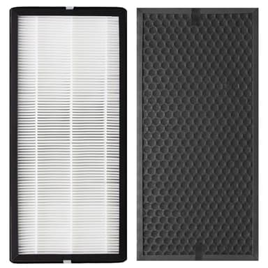 XD6065 Activated Carbon & XD6075 True HEPA Replacement Filter, Compatible with Rowenta PU4020 Intense Pure Air Purifiers, 1 Carbon Odor Eliminator & 1 True HEPA Allergen Remover