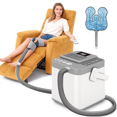 KETFIY Cold Therapy Machine,Programmable Timer Knee Ice Machine with Silent Pump,Knee Replacement System for Cryotherapy Pain Sports Injuries,Ice Therapy Ankle/Leg/Shoulder/Back/Hip