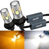 GLOFE 3157 4057 3057 4157 3030SMD Error Free Dual Color Type 2 Switchback DRL LED Turn Signal Light Bulbs No Hyper Flash Built-in Resistors All in One