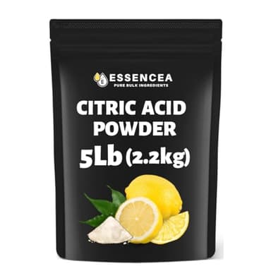 Essencea Citric Acid 5LB Pure Bulk Ingredients | Non-GMO | 100% Pure Citric Acid Powder [Packaging May Vary]
