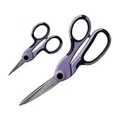 SINGER ProSeries Sewing 8.5" Heavy Duty Fabric Scissors and 4.5" Craft Detail Scissors Set, Lilac Purple, Set of 2 Sewing Scissors