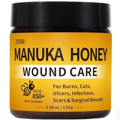 Manuka Honey for Wounds, Speed up Healing for Cuts, Surgical Wounds, Scars, Foot Ulcers, Infection, Burns, Non-Sticky, No Crystallization, Easy to Apply, 3.88 oz