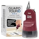 Guard Your ID 3 in 1 Wide Advanced Roller with Retractable Box & Envelope Opener and Identity Theft Prevention Security Stamp Wine