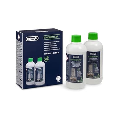 De'Longhi EcoDecalk Descaler 2-Pack, Eco-Friendly Universal Descaling Solution for Coffee & Espresso Machines, 33.8 oz (10 uses)