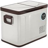 EUHOMY 12 Volt Refrigerator, 48QT Dual Zone Electric Cooler, Car Refrigerator with 12/24V DC 110-240V AC, Car Fridge -4℉~68℉, Portable Freezer Aluminum Interior for Camping, Travel, Truck, Home