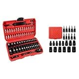 LLNDEI 63 PCS1/4-Inch Impact Socket Set Metric(4-15mm) Deep and Shallow 6 Point Plus 24 PCS E Torx Socket Set