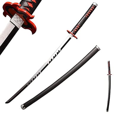 Sword fort Handmade Katana Anime Cosplay Sword, Stainless Steel Demon Sword Real Metal-Tanjiro3