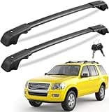 KINGGERI Lockable 220LBS Roof Rack Cross Bars Compatible with Ford Explorer 2011-2015 with Raised Side Rails，Aluminum Roof Rails Crossbars Rooftop Cargo Basket Carrier Bag Luggage Rails