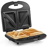 Elite Gourmet ESM-2207 Sandwich Panini Maker Grilled Cheese Machine Tuna Melt Omelets, Non-stick Surface, 2 Slice, Black