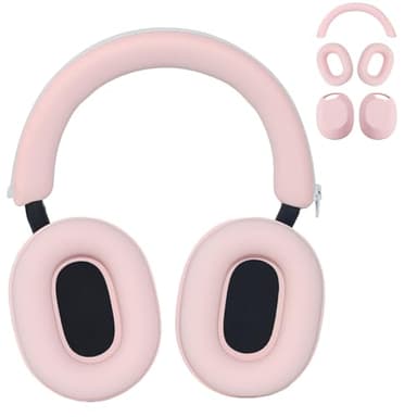 Adhiper 3-in-1 Silicone Sweat Case Cover for Sony WH-1000XM5 Headphones, XM5 Covers Accessories Silicone Ear Pads Covers & Headband Cover & Ear Cups Protector, Washable & Sweatproof - Pink