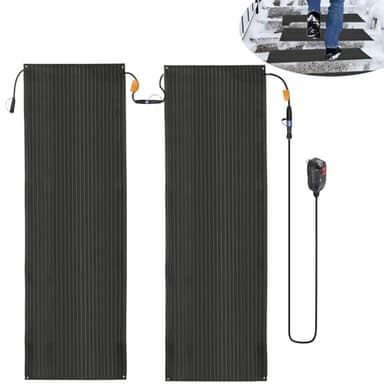 SLASHCOOL （2-Pack） 20"x60" Heated Walkway Mats for Snow Removal - Advanced Winter Winter Outdoor Heating Snow Carpet Mat Reliable Snow and Ice Melting System No Slip Safety Outdoor Heated Mats