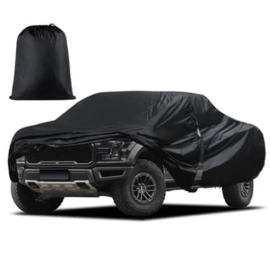 Truck Cover Waterproof All Weather, Migaven Truck Cover Custom Fit for Ford F150 Raptor Chevrolet Silverado 1500, Windproof Covers with Door Zipper (Not Include Mirror Pocket)