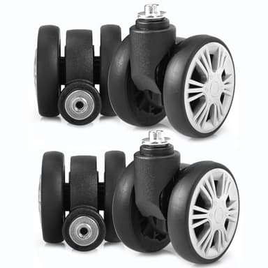 Zoofen Luggage Wheels Replacement 4 pcs Suitcase Replacement Wheels Wear-Resistant Spinner Casters for Most Suitcase Repair(ZLN-5,Silver
