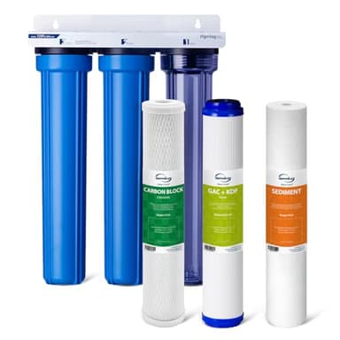 iSpring Heavy Metals Whole House Water Filter System, Reduces Lead, Chloramine, PFAS, Chlorine, Sediments, 3-Stage Whole House Water Filtration System, 3/4" Inlet/Outlet, Model: WCB32C-KS