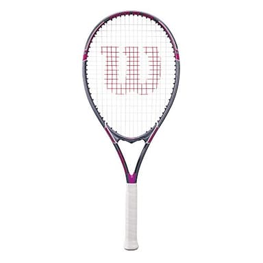 WILSON Tour Slam Adult Recreational Tennis Racket - Grip Size 2-4 1/4", Pink/Grey