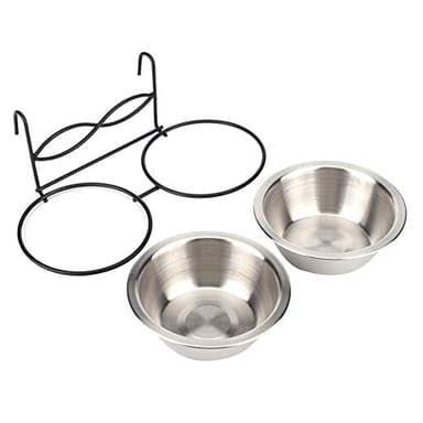 SYITNSTE Stainless Steel Hanging Food & Water Bowl for Cats, Dogs & Puppies - Perfect for Crate & Cage